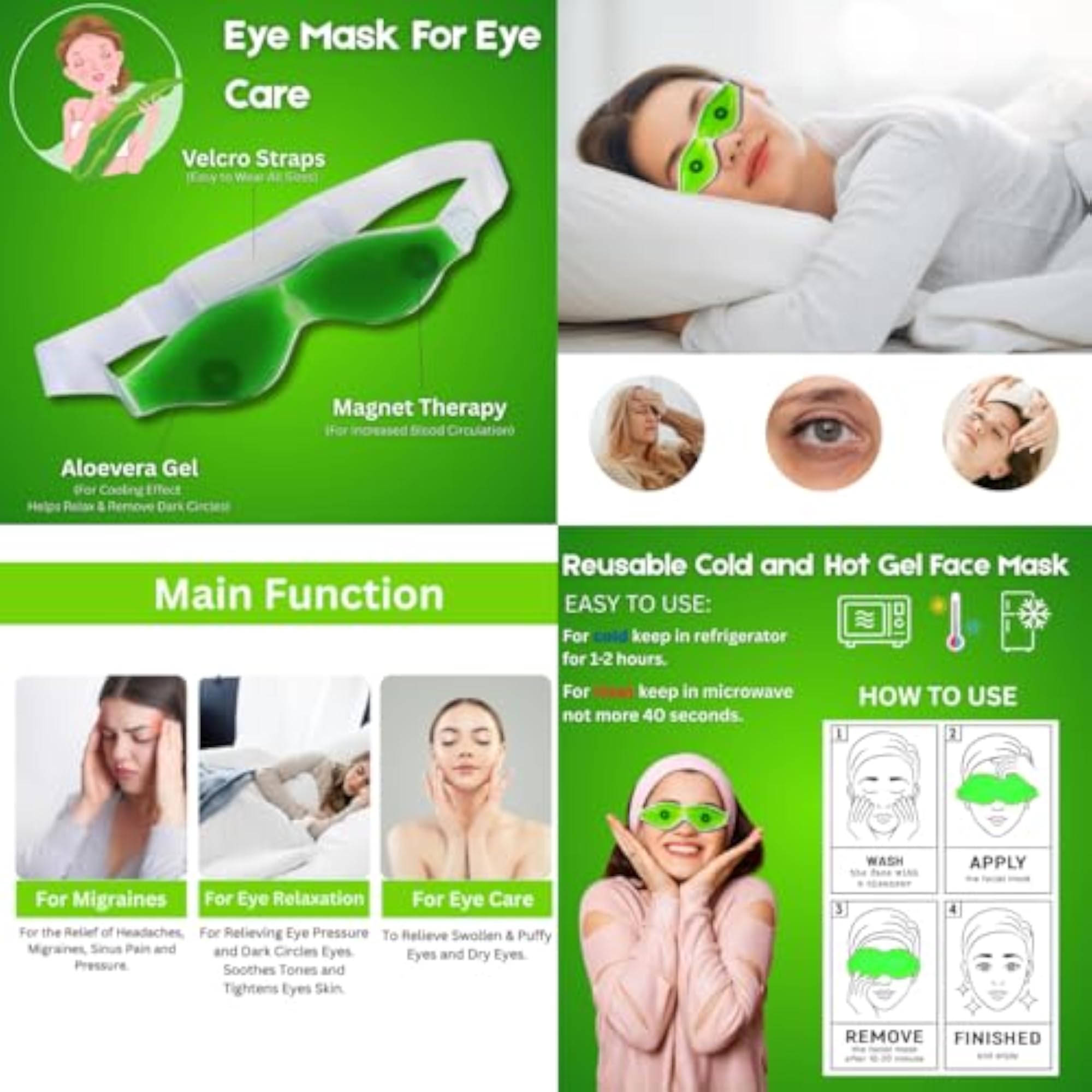 Ice Face Roller Set with Ice Bowl and Cooling Gel Eye Mask